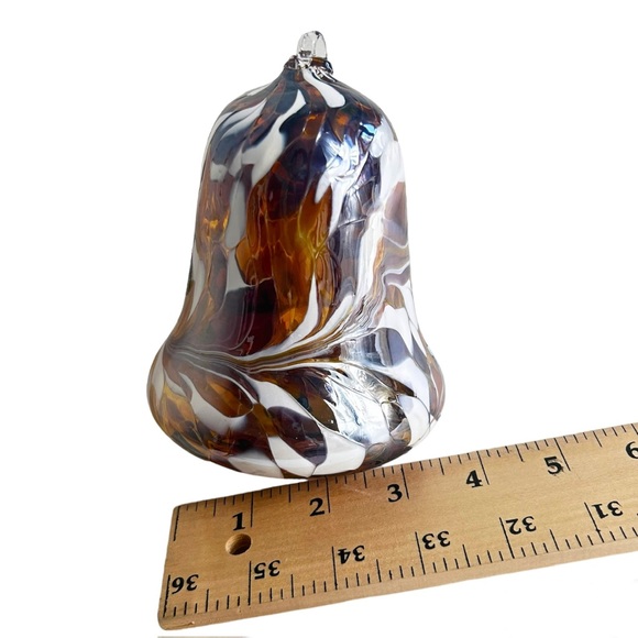 Blown Glass Christmas Ornament Holiday Bell - Picture 3 of 8